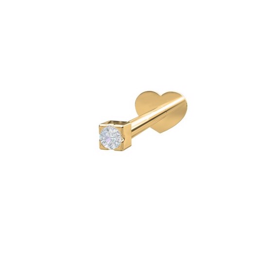 Billede af Piercing smykker - Pierce52 labret piercing i 14kt. guld med diamant